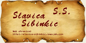 Slavica Sibinkić vizit kartica
